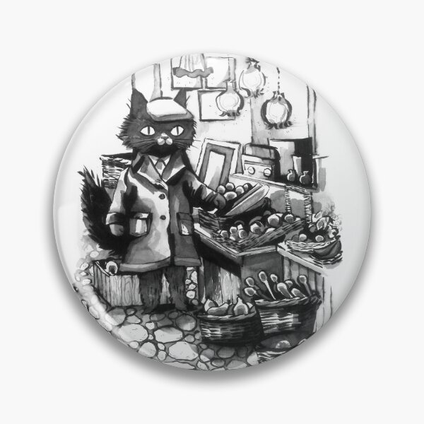 Item preview, Old-Timey Cat Detective Browsing Historical Antique Market - Ink Drawing designed and sold by akthaysen.
