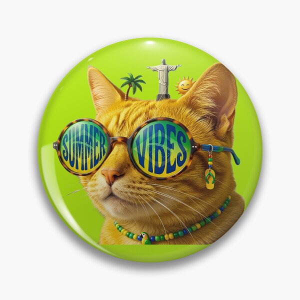 Item preview, Cool Cat Summer Vibes - Brasil designed and sold by GG-Graphics.