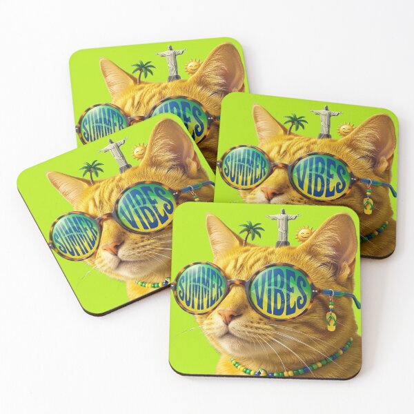 Item preview, Cool Cat Summer Vibes - Brasil designed and sold by GG-Graphics.