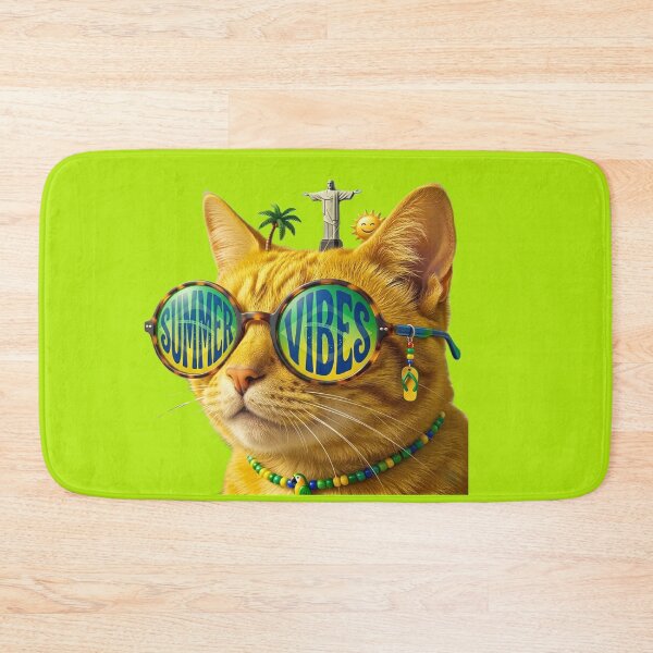 Artikelvorschau, Coole Katzen-Sommer-Vibes – Brasilien entworfen und verkauft von GG-Graphics.