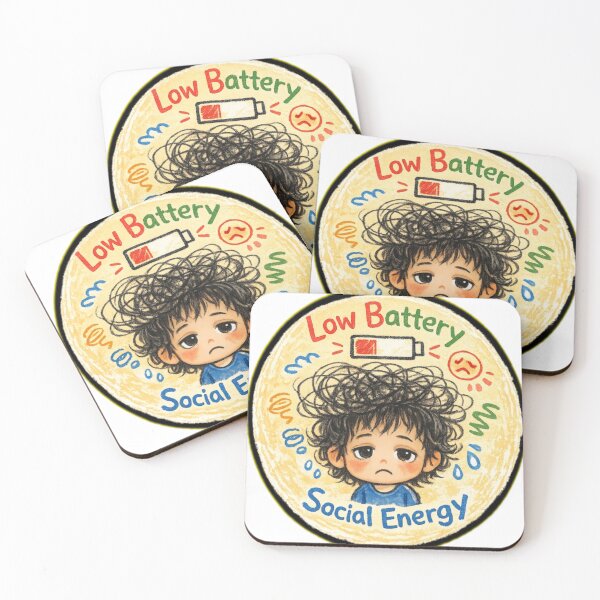 Item preview, Low Battery Social Energy – Cute Introvert Mood Sticker designed and sold by Genzfirevibes.