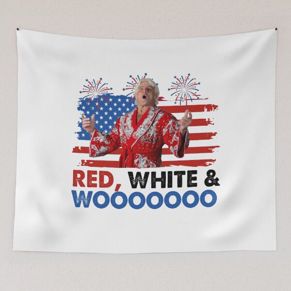 Item preview, Funny 4th of July Red White and Wooooo Ric Flair Wrestling Dad  designed and sold by cakematel.