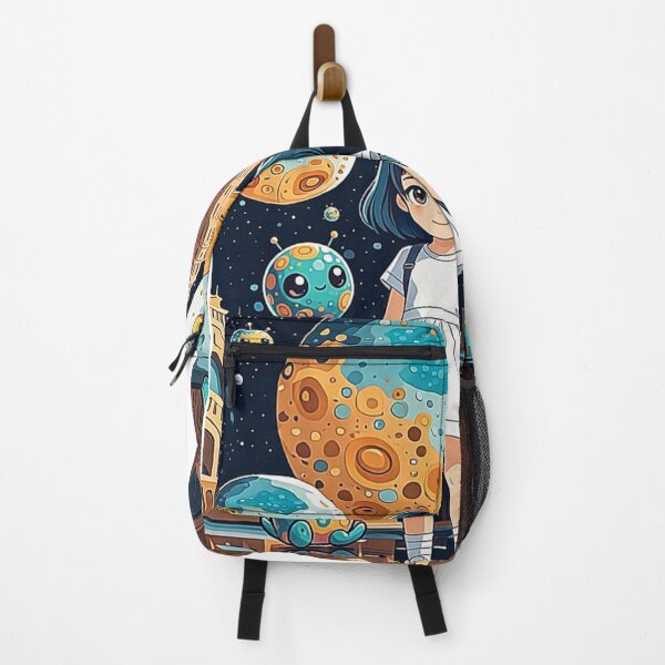 Item preview, Cute Anime Girl on a Magical Space and Cute Alien Planet designed and sold by Dream Weave Studio.