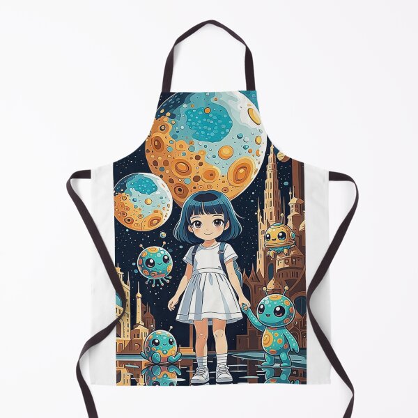 Item preview, Cute Anime Girl on a Magical Space and Cute Alien Planet designed and sold by Dream Weave Studio.
