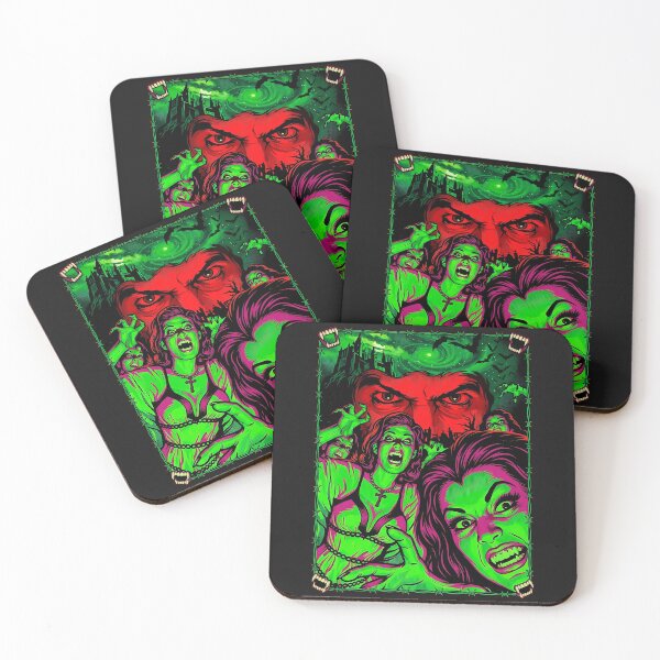 Item preview, Retro Neon Vampire Attack Horror Comic Art designed and sold by MetalSatyrShop.