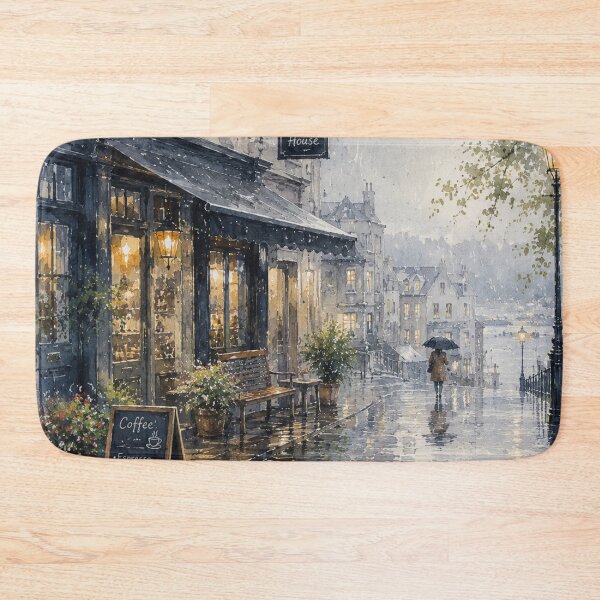 Item preview, Cozy Rainy European Coffee House designed and sold by 0606PM.