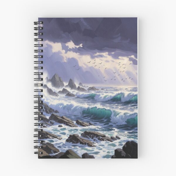 Item preview, Dramatic Stormy Ocean Waves Crashing Rocky Coastline designed and sold by Nexus Space.