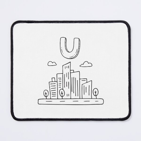 Item preview, Letter U Above Urban Landscape designed and sold by rasagamastore.