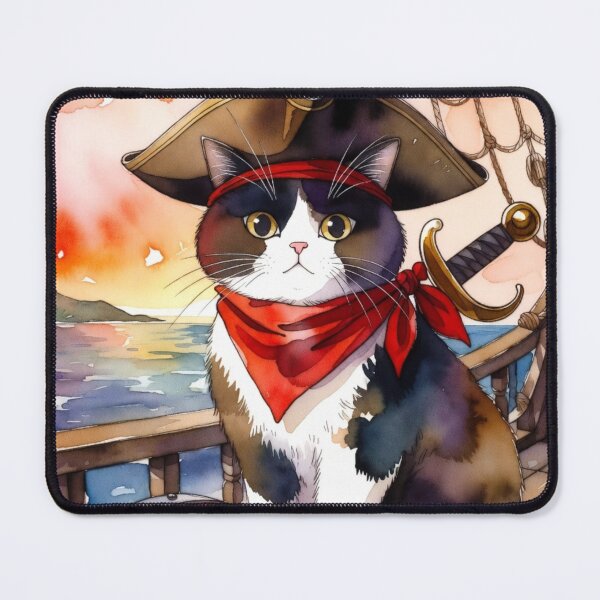 Item preview, Pirate Cat on Treasure Chest | Cute Nautical Captain Kitty designed and sold by ITSimagination.