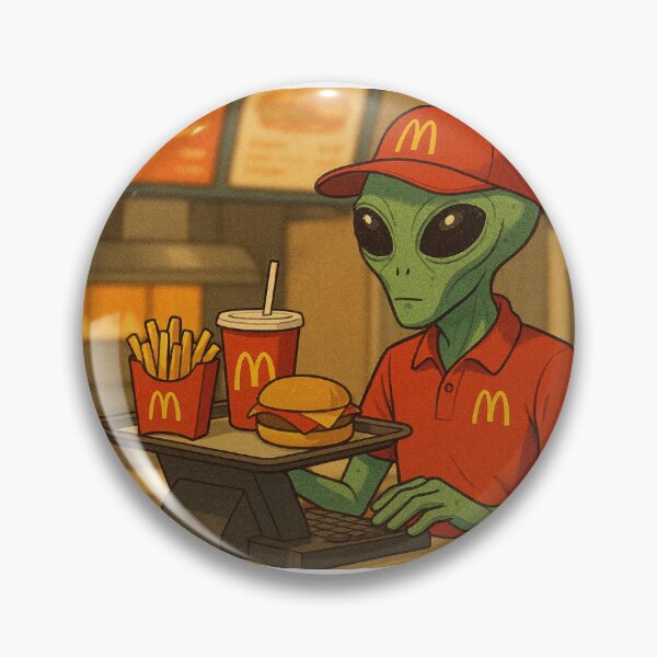 Item preview, Alien Working at Fast Food Job designed and sold by SmokingAlien.