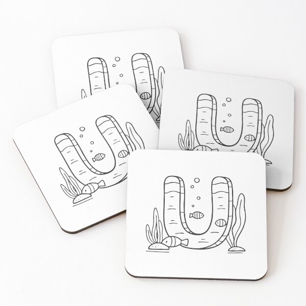 Item preview, Letter U Beside Underwater Sea designed and sold by rasagamastore.