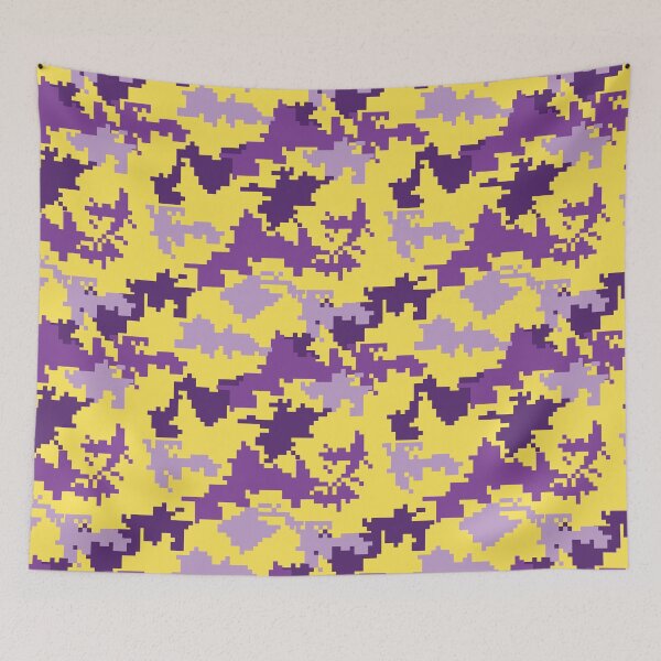 Item preview, Purple & Gold Pixel Camouflage Seamless Pattern designed and sold by Retro Street Studios.