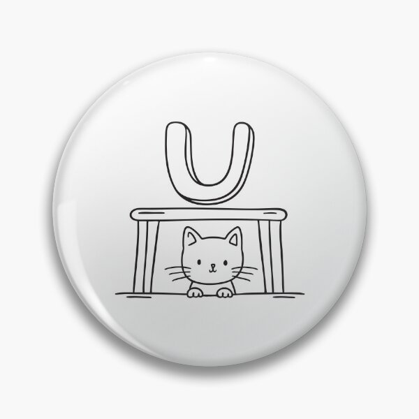 Item preview, Letter U with Cat Under Table designed and sold by rasagamastore.