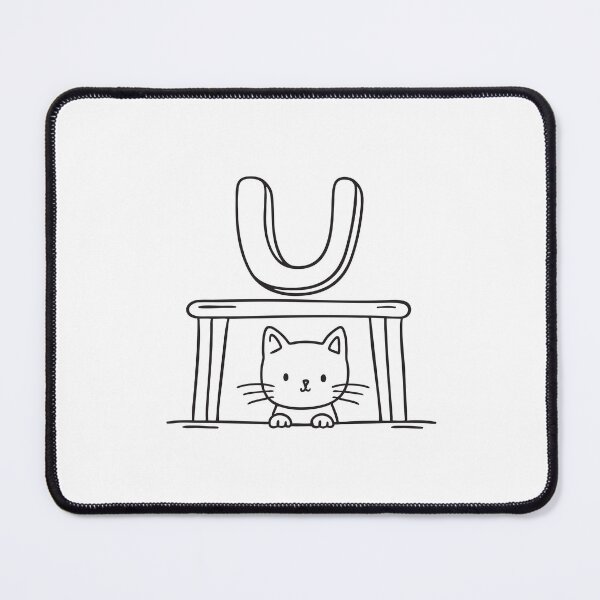 Item preview, Letter U with Cat Under Table designed and sold by rasagamastore.