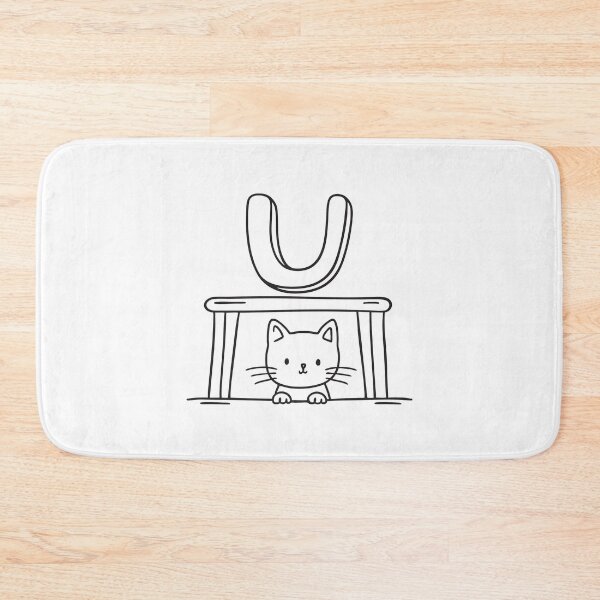 Item preview, Letter U with Cat Under Table designed and sold by rasagamastore.