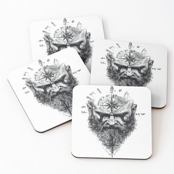 Item preview, Viking Warrior Compass Norse Mythology Bearded Norseman designed and sold by myforestfog.
