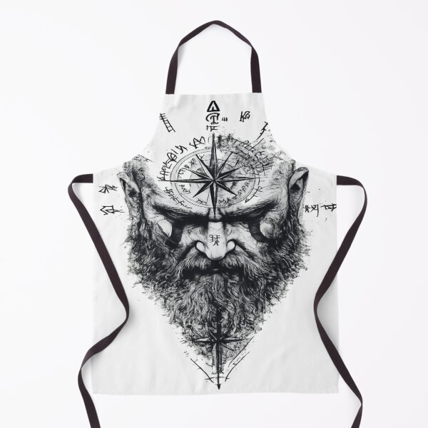 Item preview, Viking Warrior Compass Norse Mythology Bearded Norseman designed and sold by myforestfog.