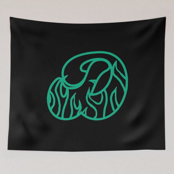 Item preview, Groovy Retro Teal Fiery Letter D Monogram designed and sold by CamilasPrints.