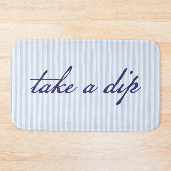Item preview, Blue Bathroom Decor - Take a Dip, Striped Pastel Blue Bathtub designed and sold by KittyStrand.