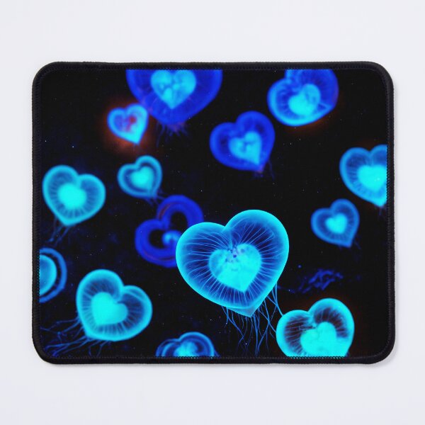 Item preview, Glowing Blue Heart Jellyfish – Dreamy Ocean Love Aesthetic Design designed and sold by IMuDesigner.