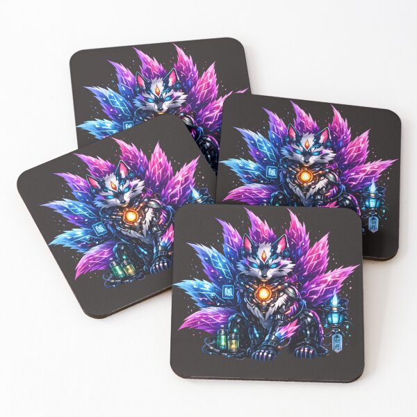 Item preview, Cyber Kitsune Sentinel – Futuristic Neon Fox Design designed and sold by Neo Tokio.