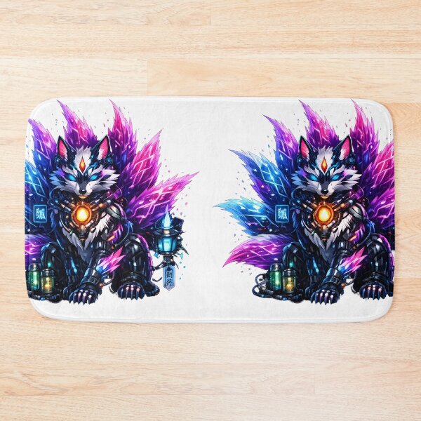 Artikelvorschau, Cyber Kitsune Sentinel – Futuristisches Neonfuchs-Design entworfen und verkauft von Neo Tokio.