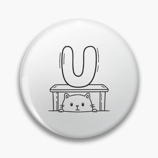Item preview, Letter U Beside Hidden Cat designed and sold by rasagamastore.