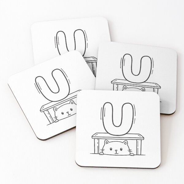 Item preview, Letter U Beside Hidden Cat designed and sold by rasagamastore.