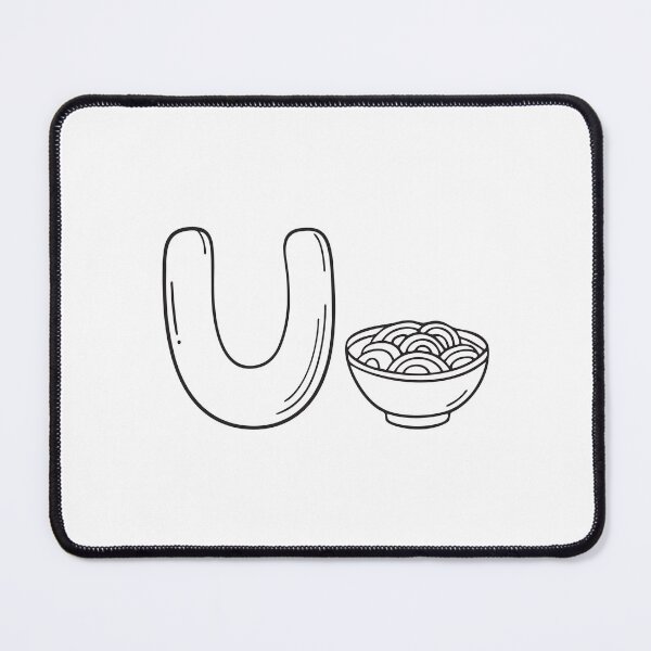 Item preview, Letter U Beside Udon Bowl designed and sold by rasagamastore.