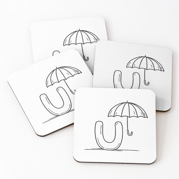 Item preview, Letter U Beside Umbrella designed and sold by rasagamastore.