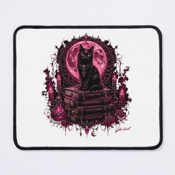 Item preview, Black Cat Under Pink Moon designed and sold by JabbiKamost.