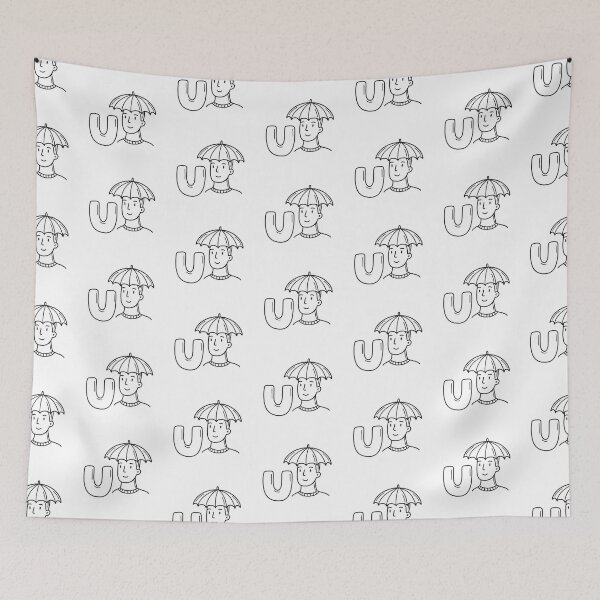 Item preview, Letter U Beside Umbrella Hat designed and sold by rasagamastore.