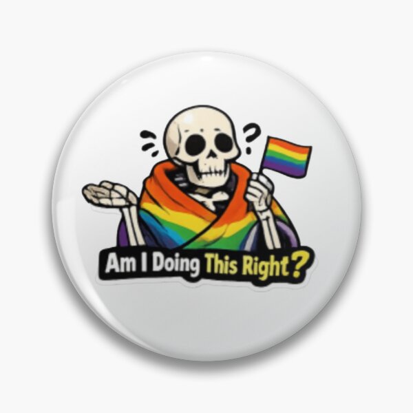 Item preview, Am I Doing This Right Funny Pride Skeleton designed and sold by Pixanova.