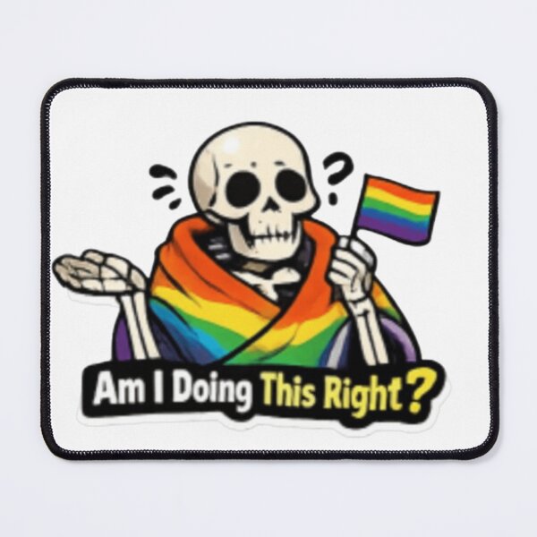 Item preview, Am I Doing This Right Funny Pride Skeleton designed and sold by Pixanova.