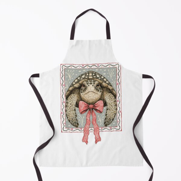 Item preview, Coquette Sea Turtle with Red Bow Vintage Illustration designed and sold by OceansMatter.