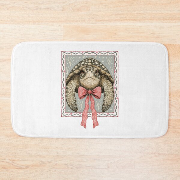 Item preview, Coquette Sea Turtle with Red Bow Vintage Illustration designed and sold by OceansMatter.