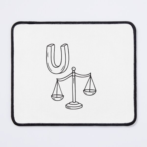 Item preview, Letter U Beside Unbalanced Scale designed and sold by rasagamastore.