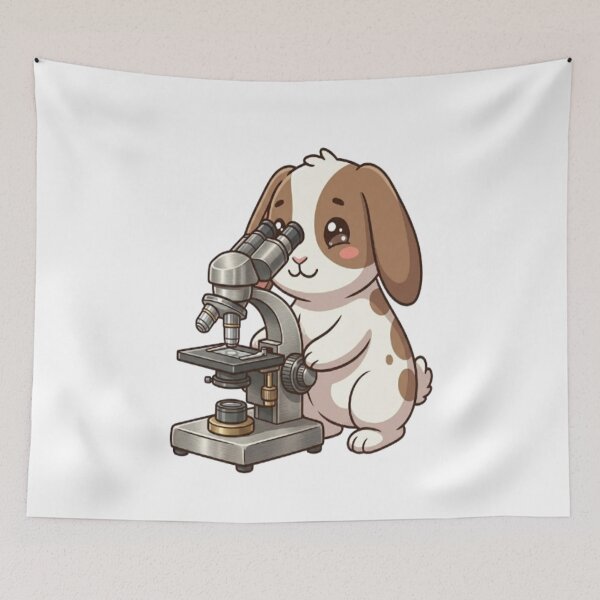 Item preview, Cute Bunny Looking Through Microscope designed and sold by Ella_Sketch.