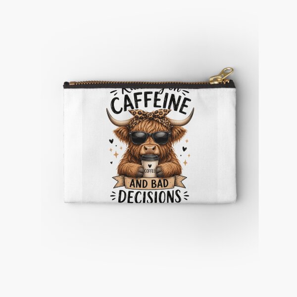 Item preview, Highland Cow Running on Caffeine and Bad Decisions designed and sold by Desola-Studio.