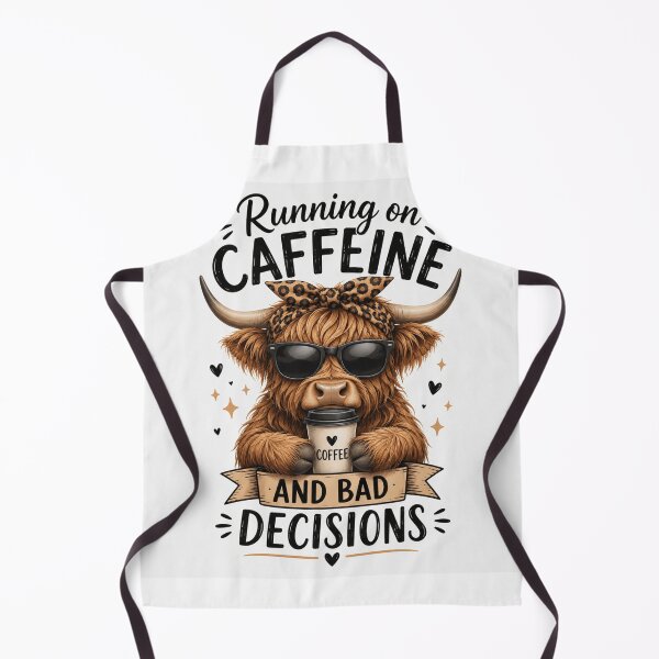 Item preview, Highland Cow Running on Caffeine and Bad Decisions designed and sold by Desola-Studio.