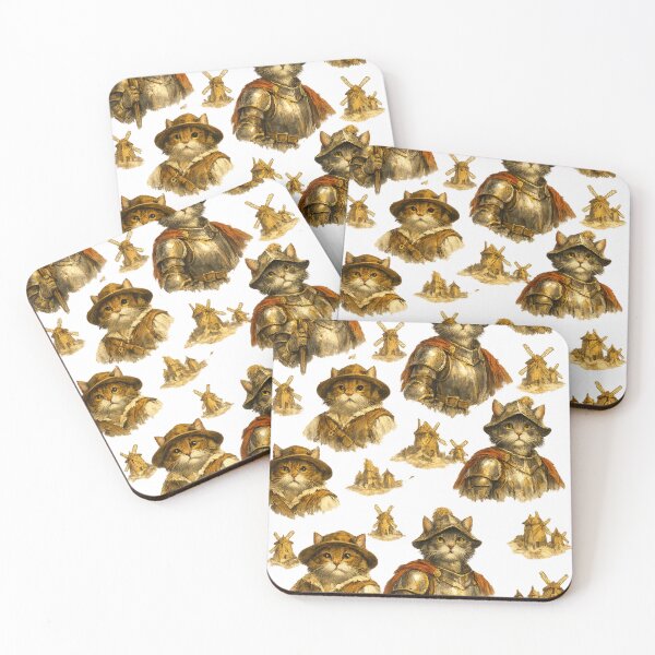 Item preview, Medieval Cat Knights Pattern on Black designed and sold by ITSimagination.