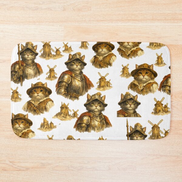 Item preview, Medieval Cat Knights Pattern on Black designed and sold by ITSimagination.