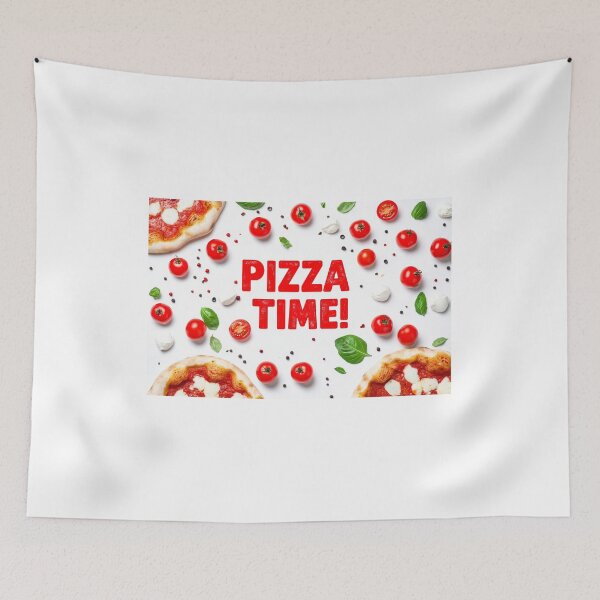 Item preview, Delicious pizza surrounded by fresh ingredients on a vibrant white background filled with excitement designed and sold by MiraCleAI.