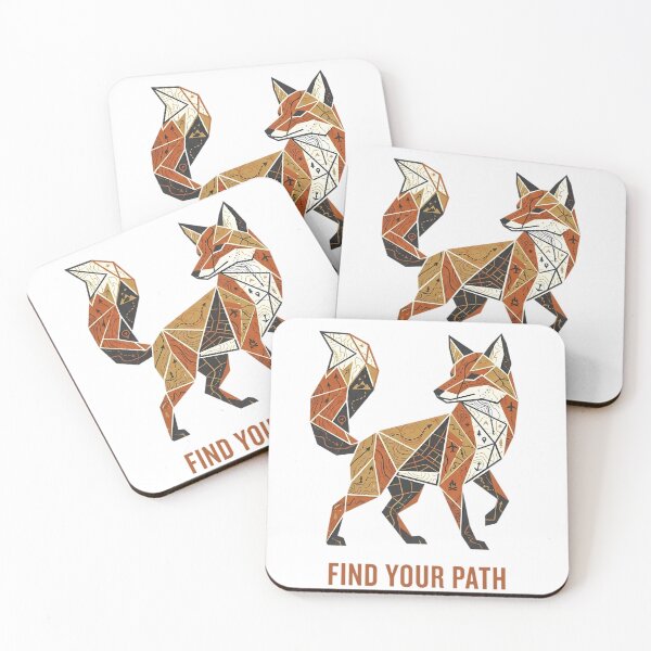 Item preview, Find Your Path — Geometric Fox Inspirational Poster designed and sold by Ar0undTheW0rld.