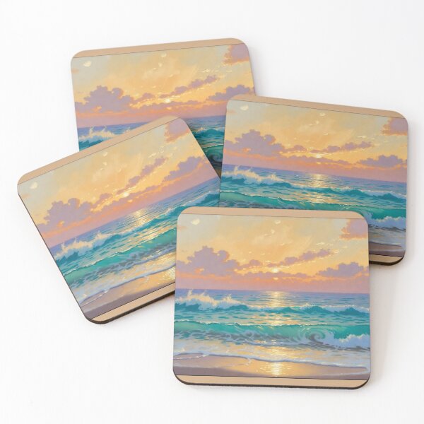 Item preview, Serene Ocean Sunset Translucent Turquoise Waves Beach Shore designed and sold by Nexus Space.