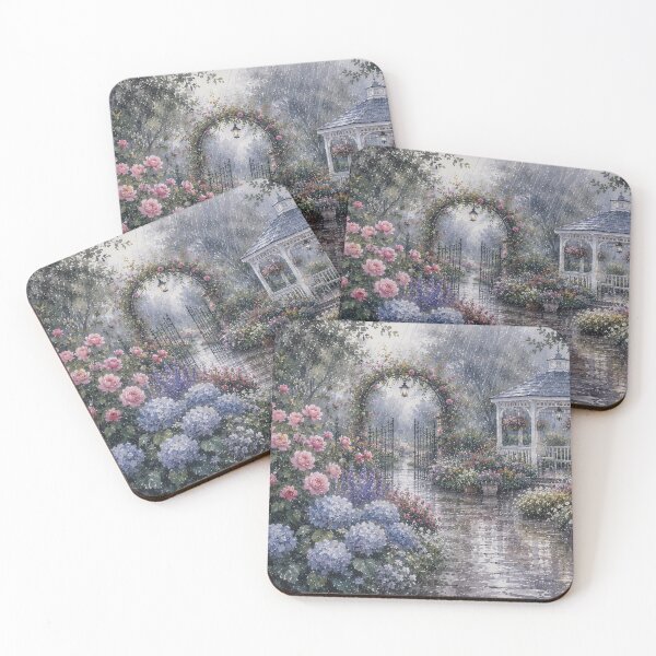 Item preview, Romantic Rainy Garden hydrangea & Roses designed and sold by 0606PM.
