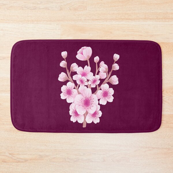 Item preview, Moody Sakura Floral Grid on Dark Plum Background designed and sold by Jyoti-Quotes.