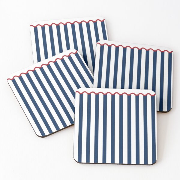 Item preview, Nautical Awning Stripes | Navy White Red Scallop designed and sold by Shirdon2.