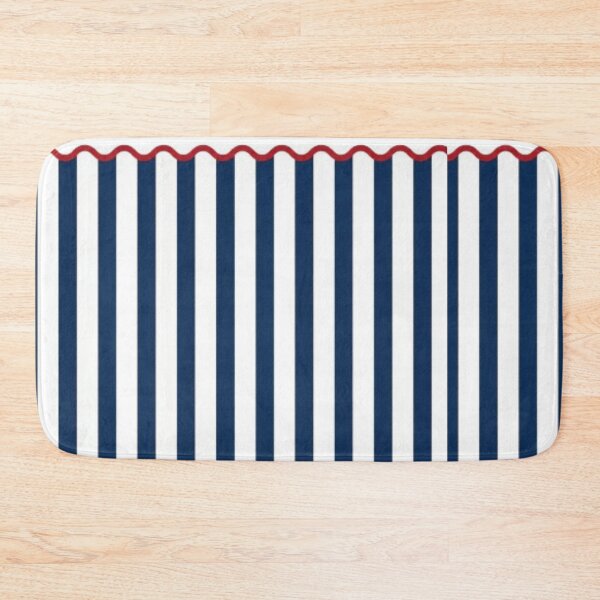 Item preview, Nautical Awning Stripes | Navy White Red Scallop designed and sold by Shirdon2.