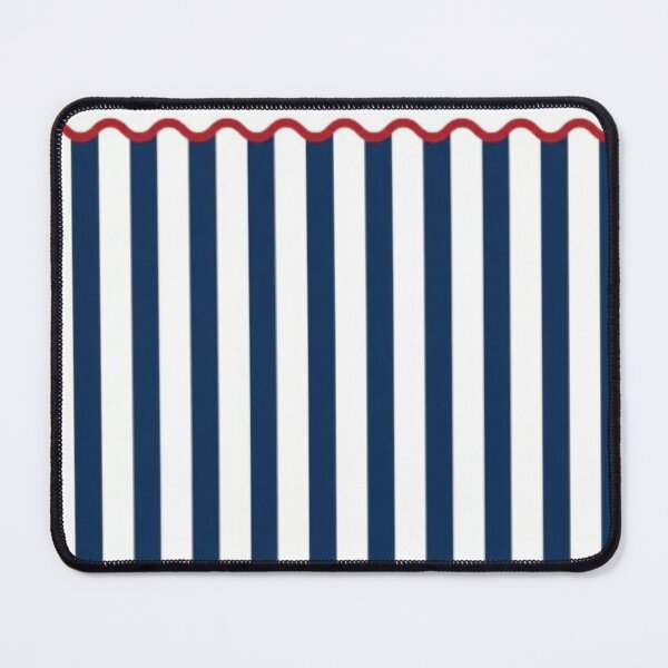 Item preview, Nautical Awning Stripes | Navy White Red Scallop designed and sold by Shirdon2.